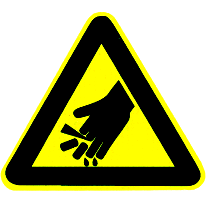 Warning injure hand