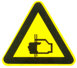 Warning hands pinching