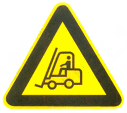 Warning fork lift trucks